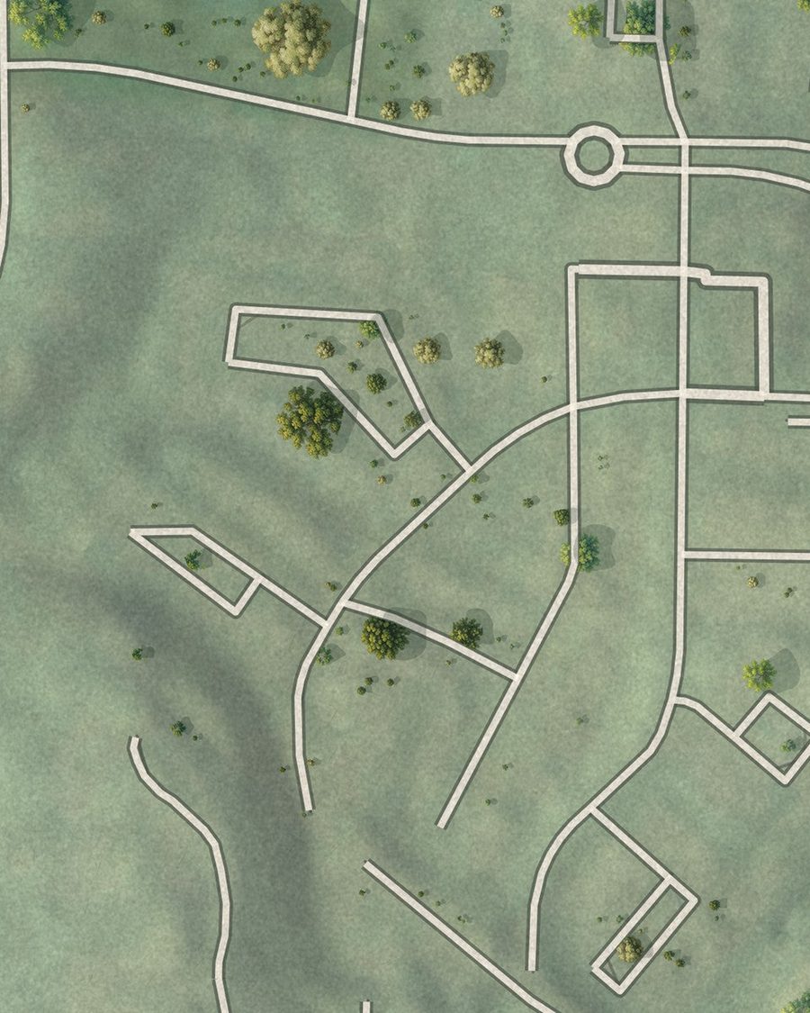 Close-up of Hanover West streets on the map