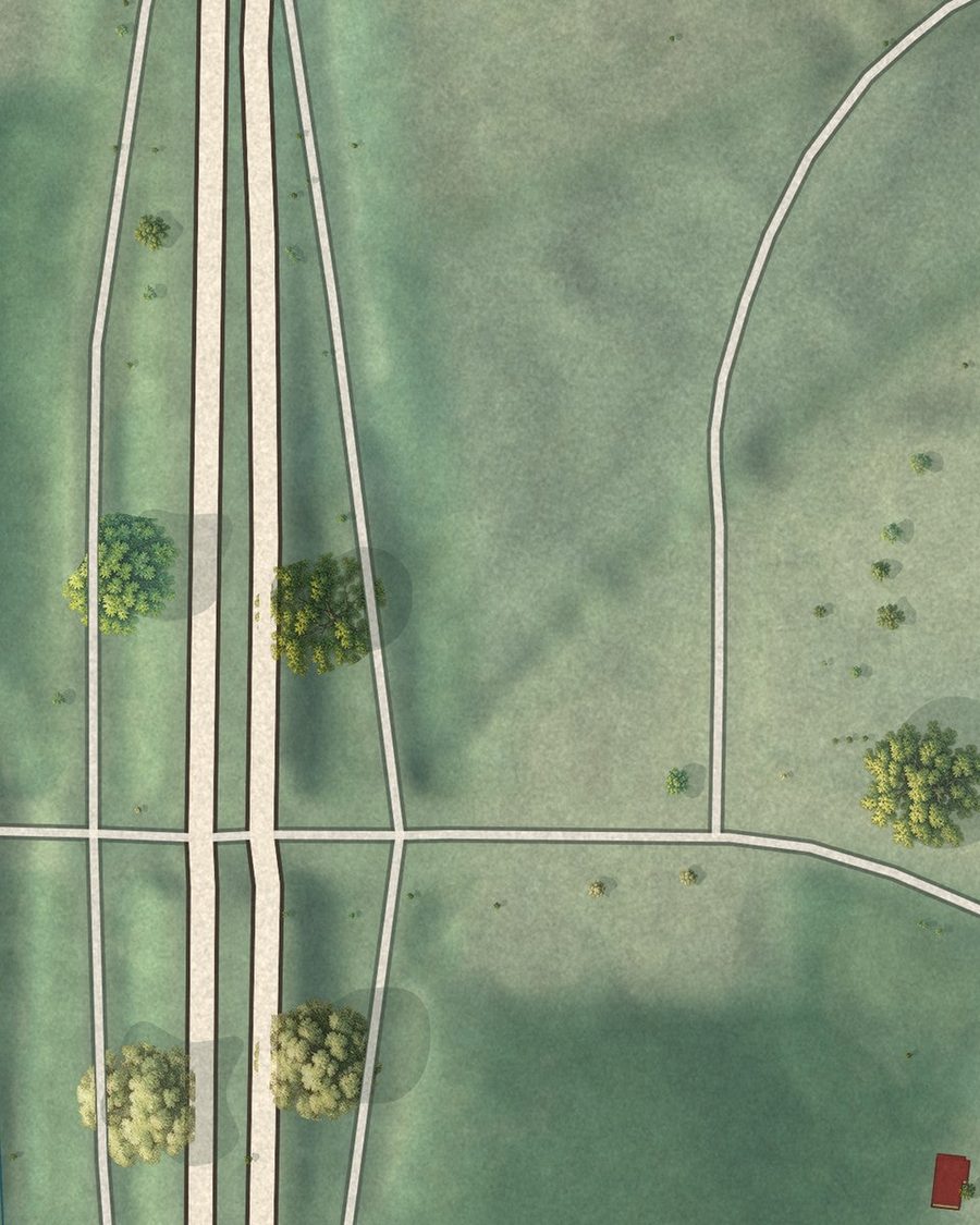 Close-up of Horseshoe Community streets on the map