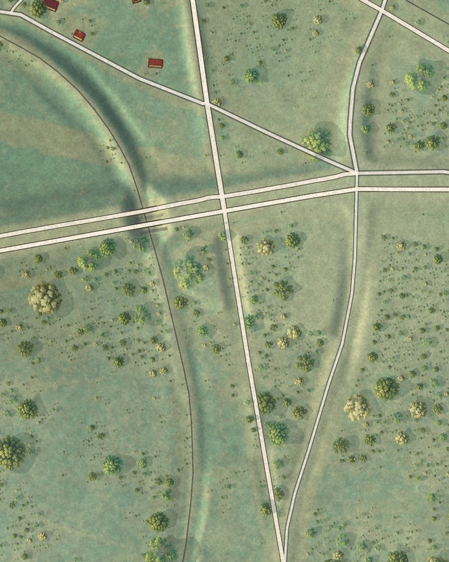 Close-up of Junction City streets on the map