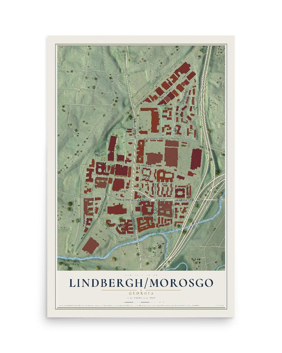 Lindbergh-Morosgo, Georgia map print, 12 x 18 in, print only