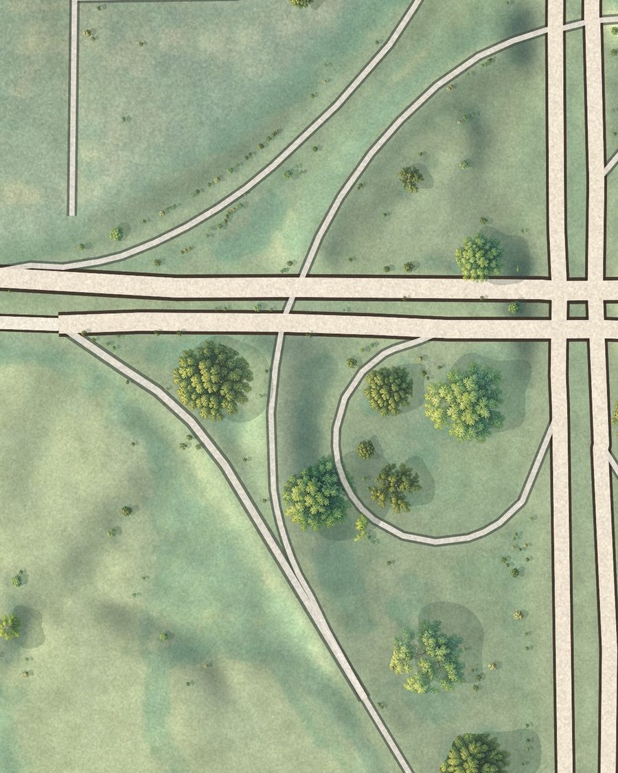 Close-up of Mellwood streets on the map