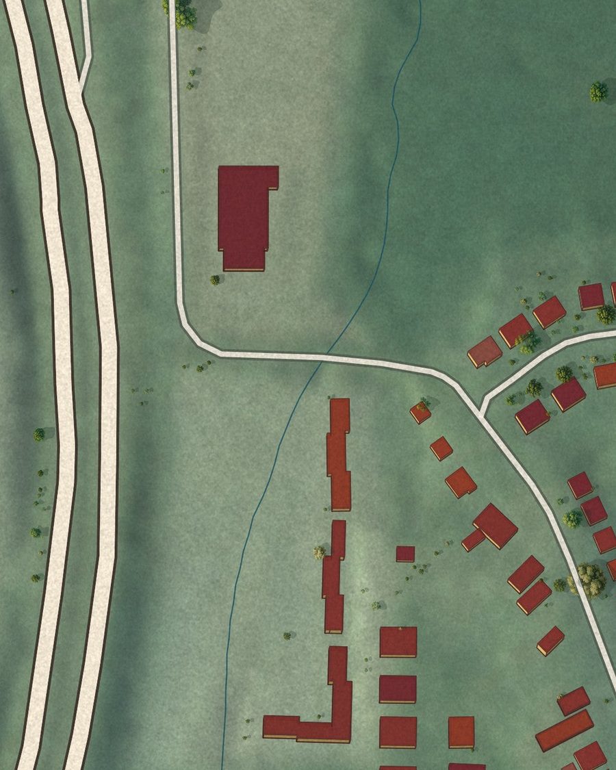 Close-up of Monroe Heights streets on the map