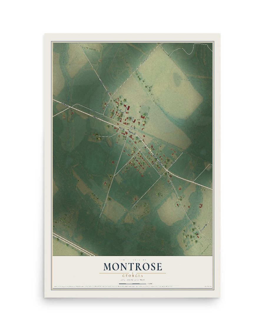 Montrose, Georgia map print, 12 x 18 in, print only