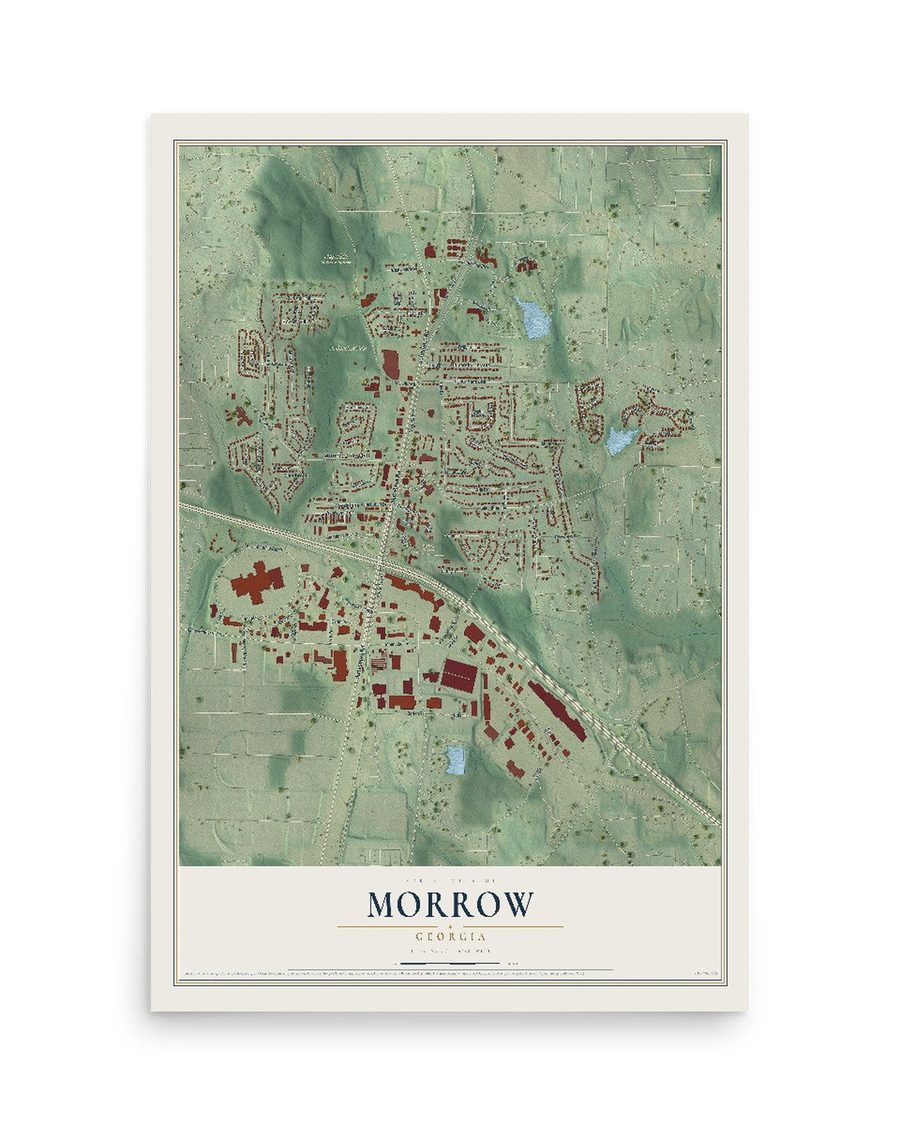 Morrow, Georgia map print, 12 x 18 in, print only