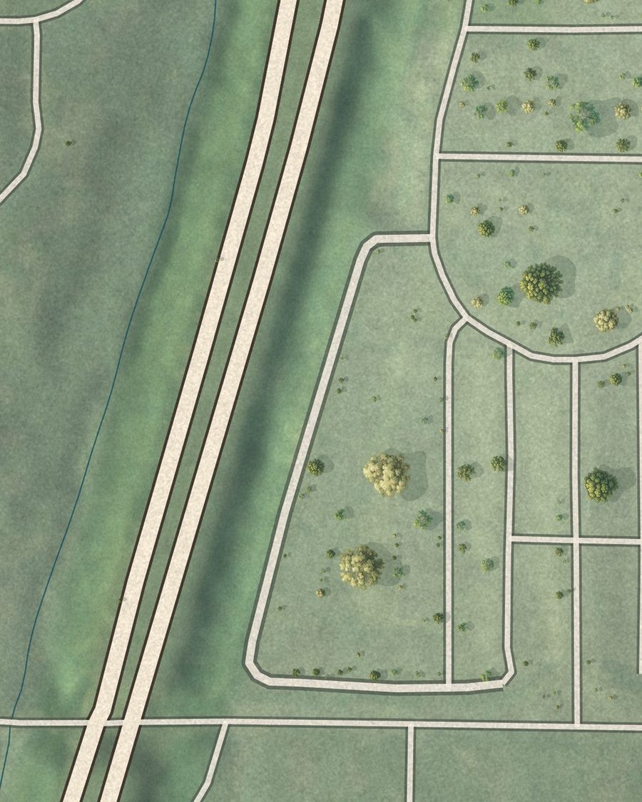 Close-up of Mt. Gilead Woods streets on the map