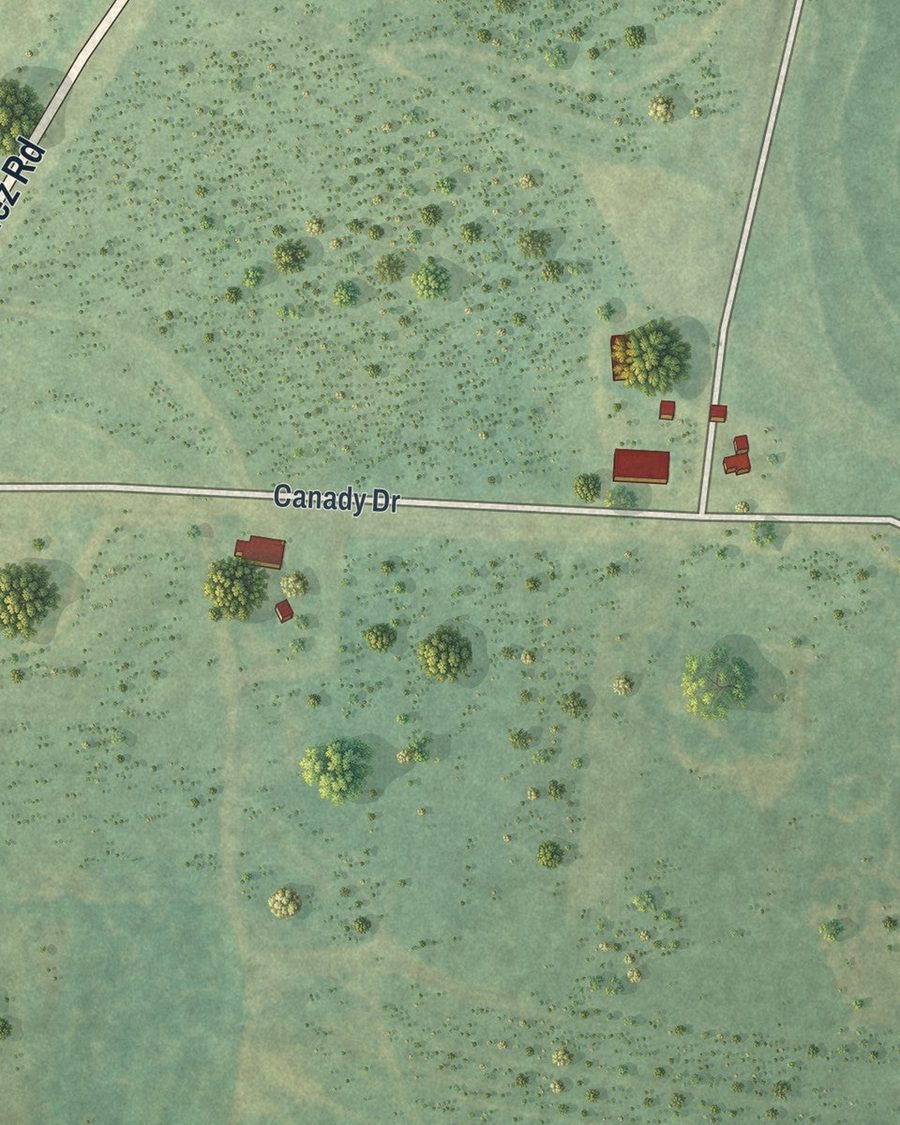 Close-up of Nunez streets on the map