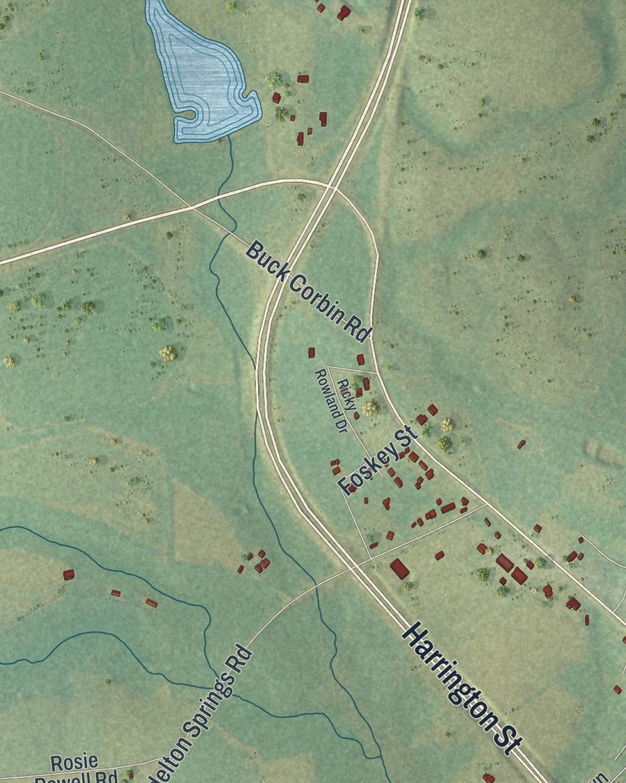 Close-up of Oak Park streets on the map