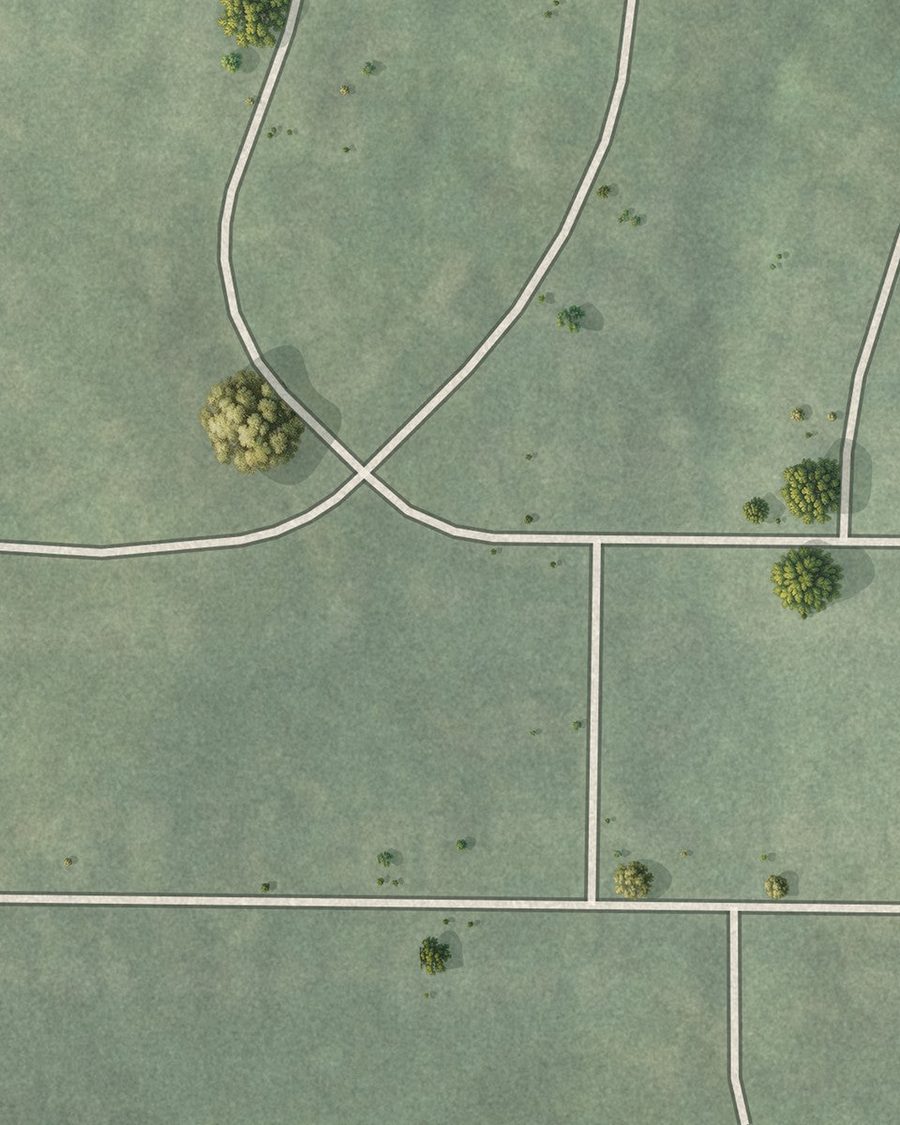 Close-up of Old Fairburn Village streets on the map
