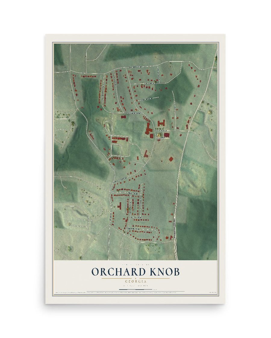 Orchard Knob, Georgia map print, 12 x 18 in, print only