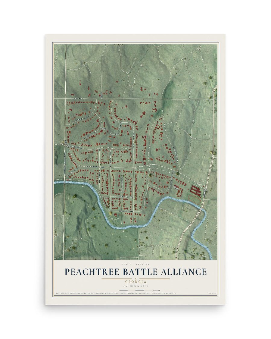 Peachtree Battle Alliance, Georgia map print, 12 x 18 in, print only