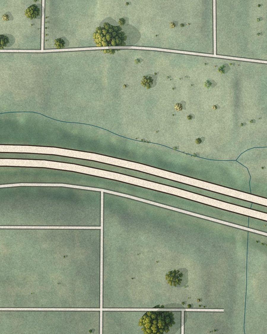 Close-up of Pomona Park streets on the map