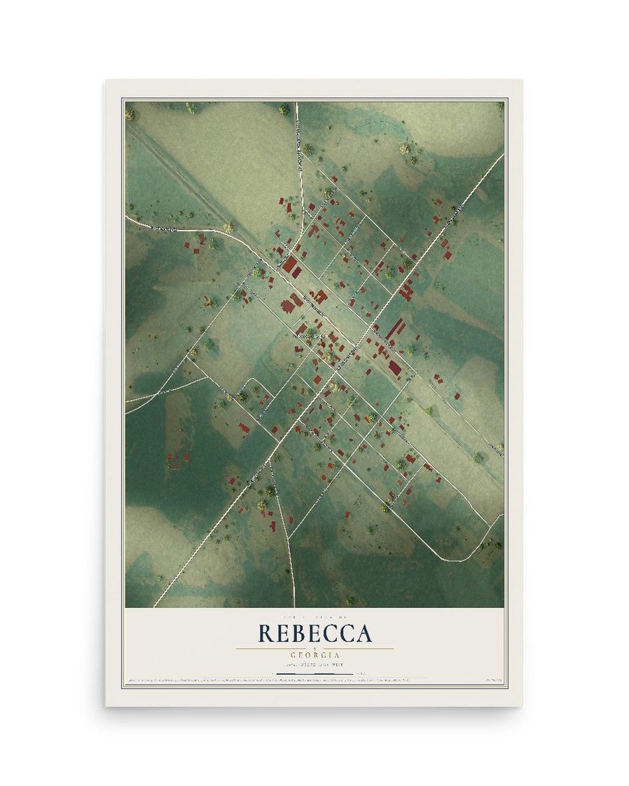 Rebecca, Georgia map print, 12 x 18 in, print only