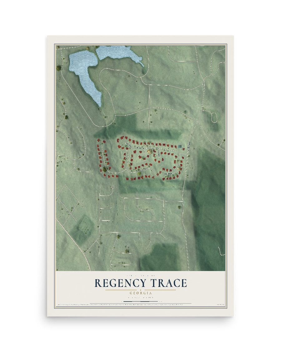 Regency Trace, Georgia map print, 12 x 18 in, print only