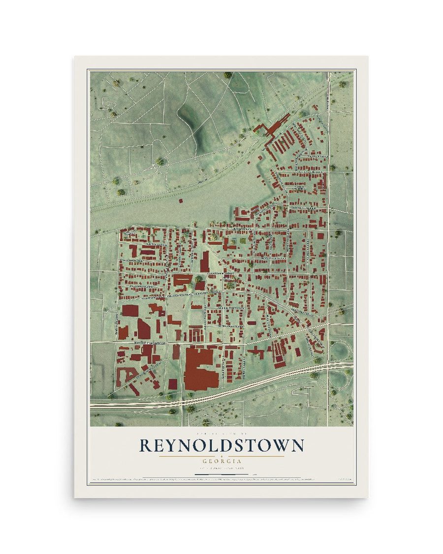 Reynoldstown, Georgia map print, 12 x 18 in, print only