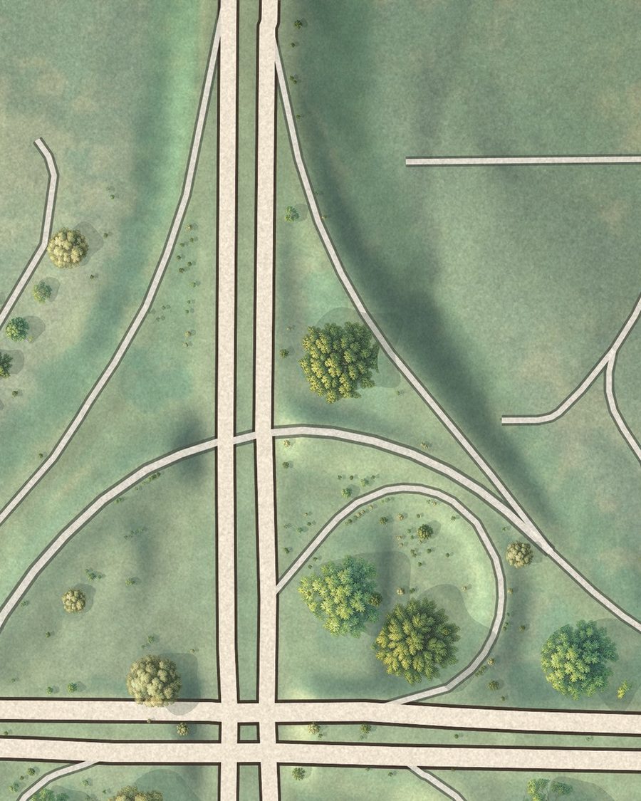 Close-up of Rue Royal streets on the map
