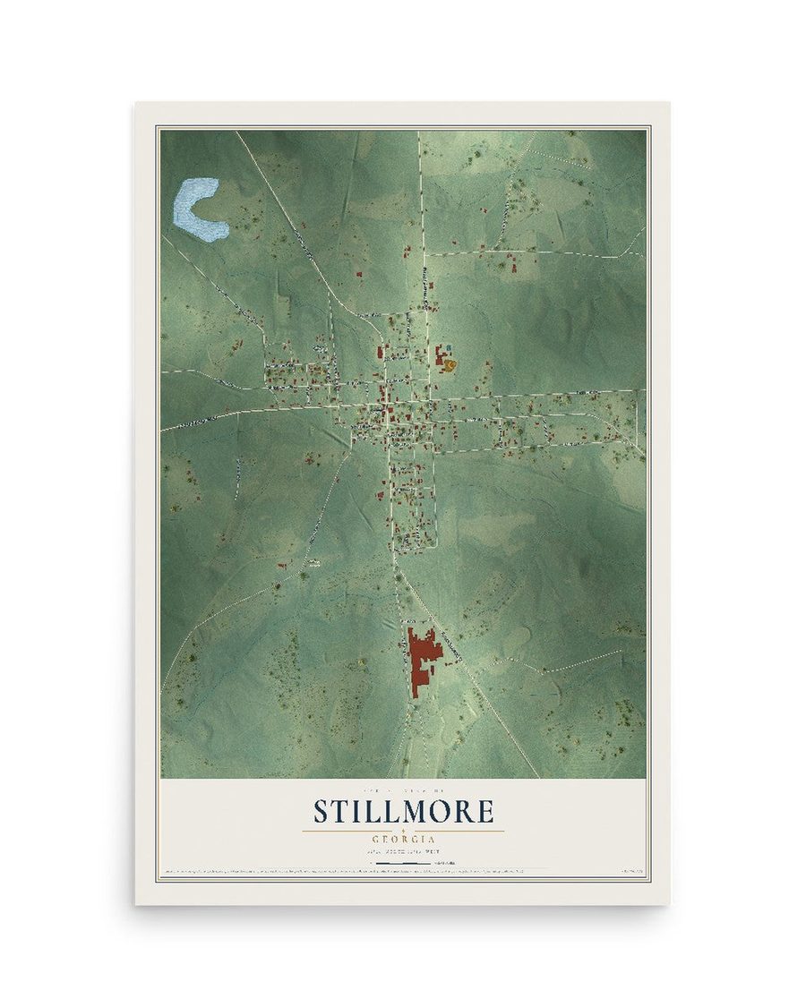 Stillmore, Georgia map print, 12 x 18 in, print only