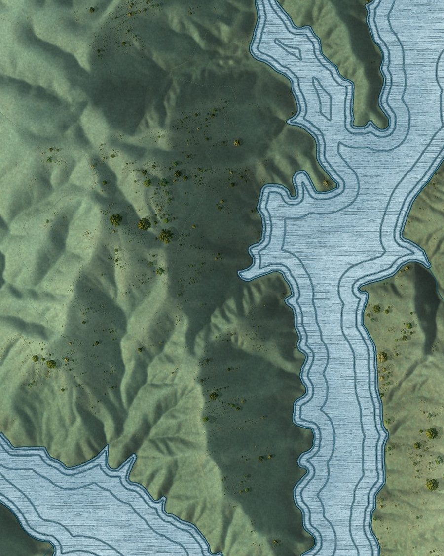 Close-up of Tallulah Falls streets on the map