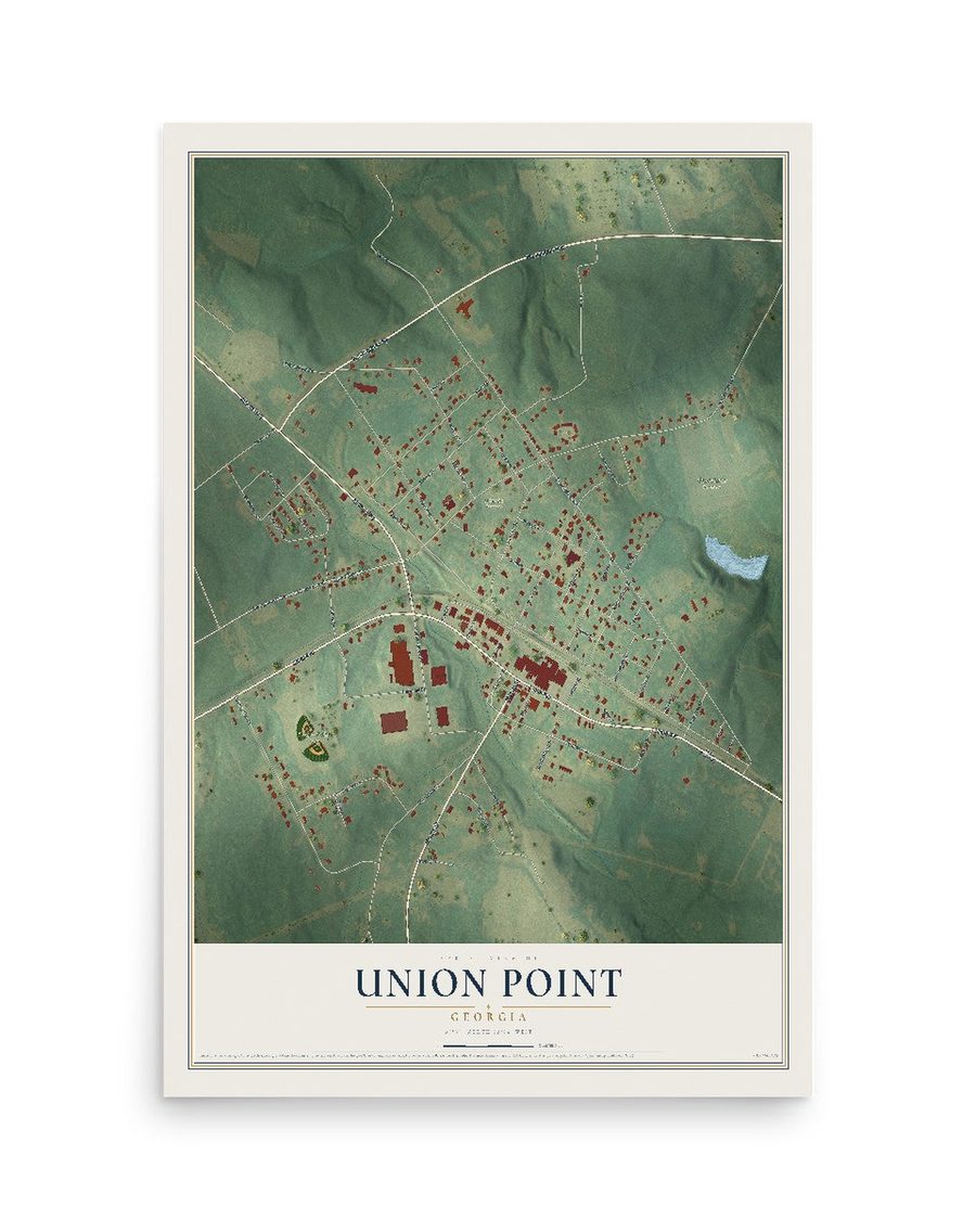 Union Point, Georgia map print, 12 x 18 in, print only