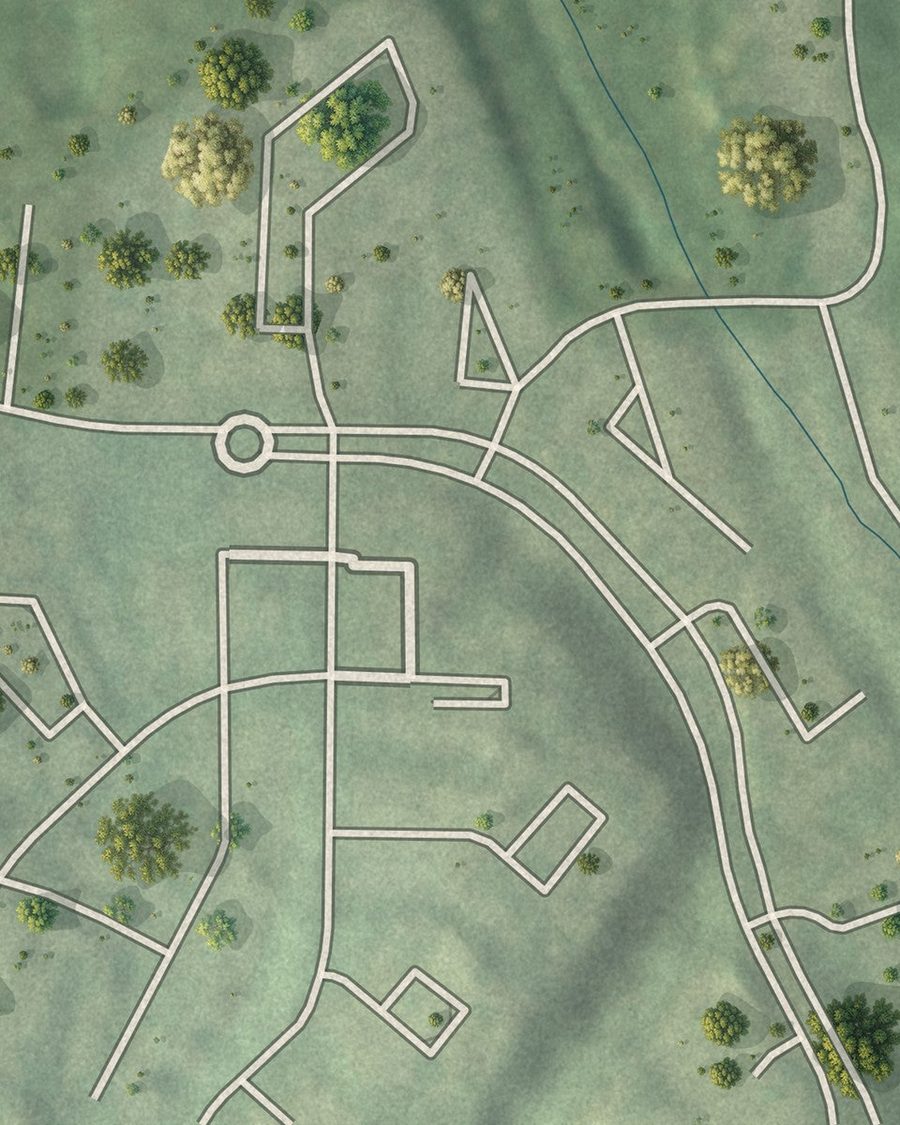 Close-up of Wesley Battle streets on the map