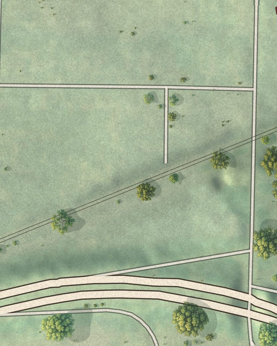 Close-up of West Lake streets on the map