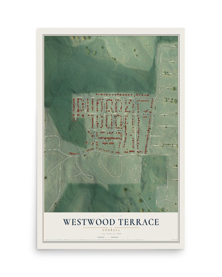 Westwood Terrace, Georgia map print, 12 x 18 in, print only