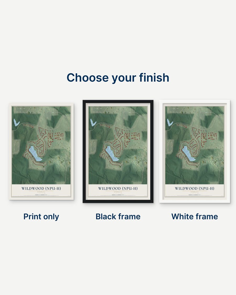 The Wildwood (NPU-H), Georgia map as a print only, in a black frame and in a white frame