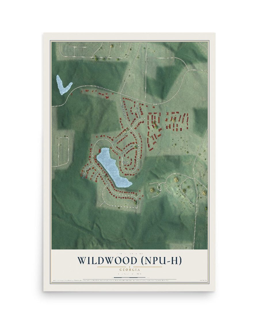 Wildwood (NPU-H), Georgia map print, 12 x 18 in, print only