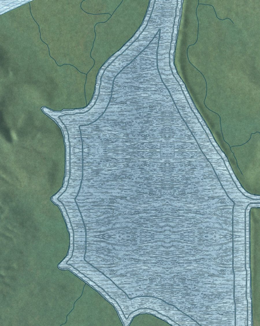 Close-up of Abbeville streets on the map
