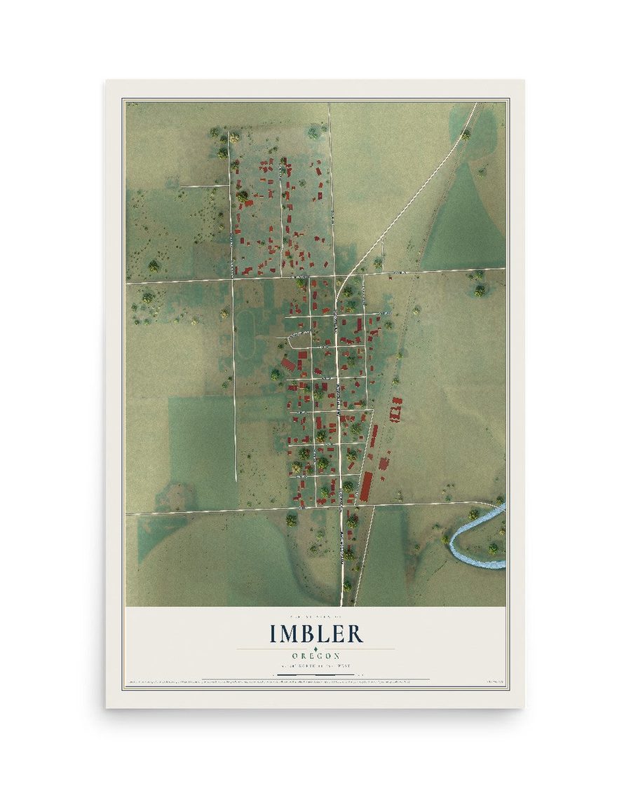 Imbler, Oregon map print, 12 x 18 in, print only