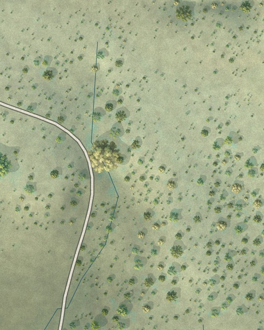 Close-up of Monument streets on the map