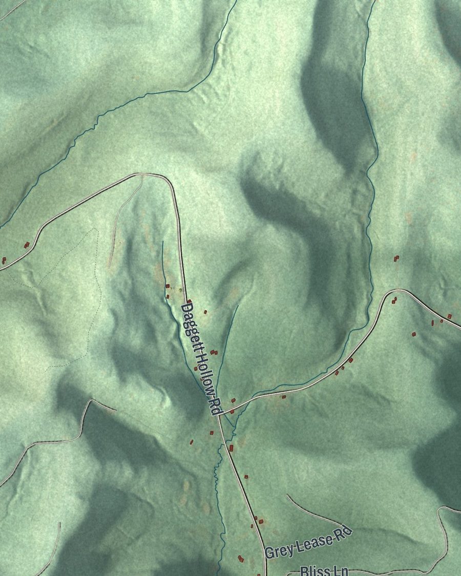 Close-up of Genesee streets on the map