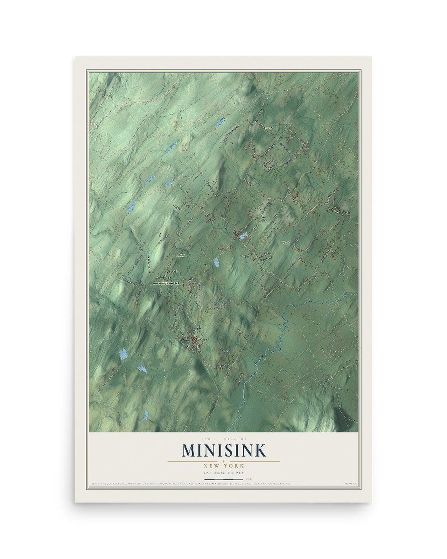 Minisink, New York map print, 12 x 18 in, print only