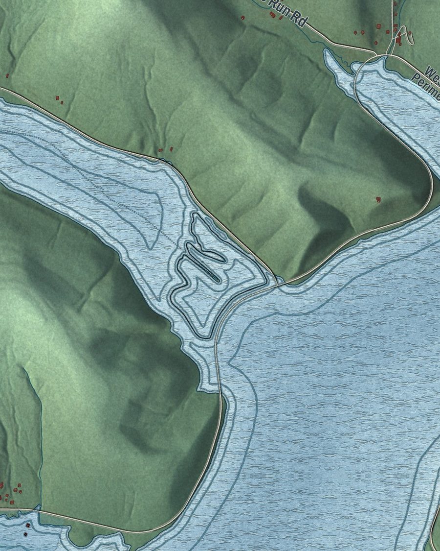 Close-up of South Valley streets on the map