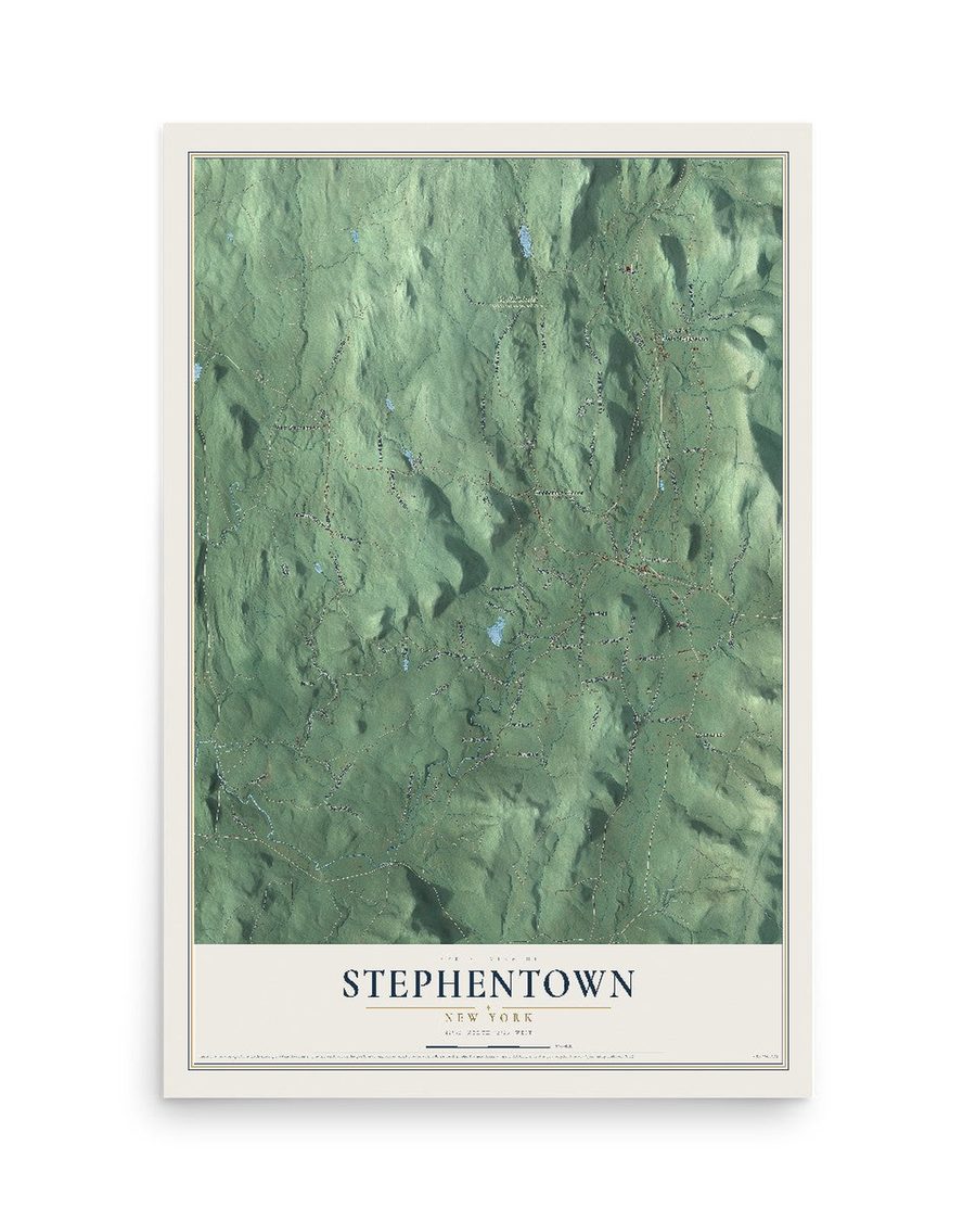 Stephentown, New York map print, 12 x 18 in, print only