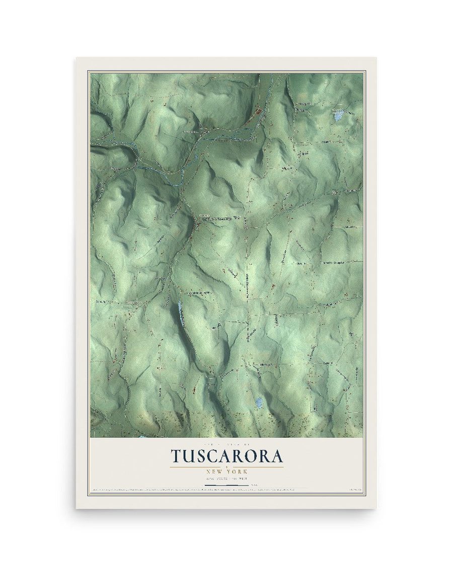 Tuscarora, New York map print, 12 x 18 in, print only