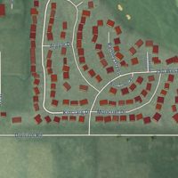 Second close-up of the map of Aberdeen, Indiana print showing more streets and buildings