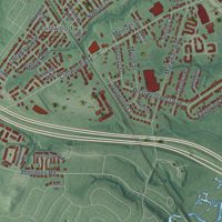 Second close-up of the map of Aberdeen, New Jersey print showing more streets and buildings