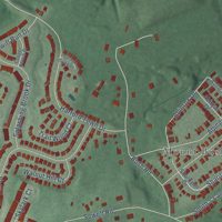 Second close-up of the map of Abingdon, Maryland print showing more streets and buildings