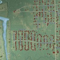 Second close-up of the map of Abita Springs, Louisiana print showing more streets and buildings