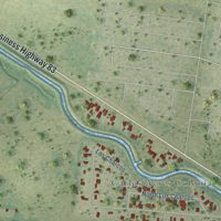 Second close-up of the map of Abram, Texas print showing more streets and buildings