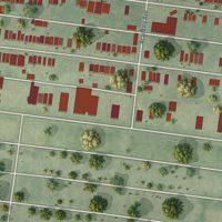 Second close-up of the map of Academy, Missouri print showing more streets and buildings