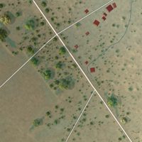 Second close-up of the map of Acala, Texas print showing more streets and buildings