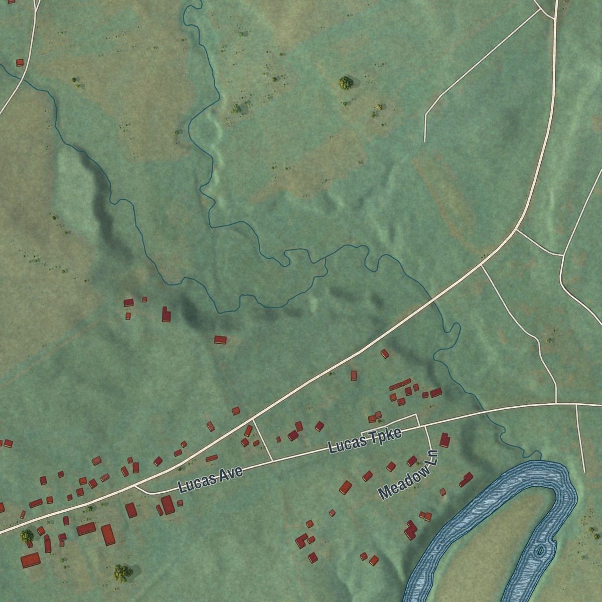 Second close-up of the map of Accord, New York print showing more streets and buildings