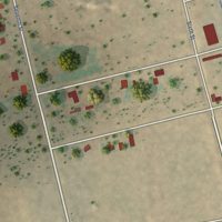 Second close-up of the map of Ackerly, Texas print showing more streets and buildings