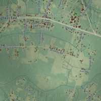 Second close-up of the map of Acme, North Carolina print showing more streets and buildings