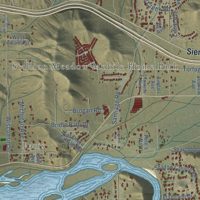Second close-up of the map of Acton, California print showing more streets and buildings