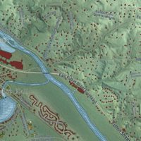 Second close-up of the map of Ada, Michigan print showing more streets and buildings