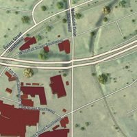 Second close-up of the map of Adair Park, Georgia print showing more streets and buildings