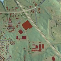 Second close-up of the map of Adairsville, Georgia print showing more streets and buildings