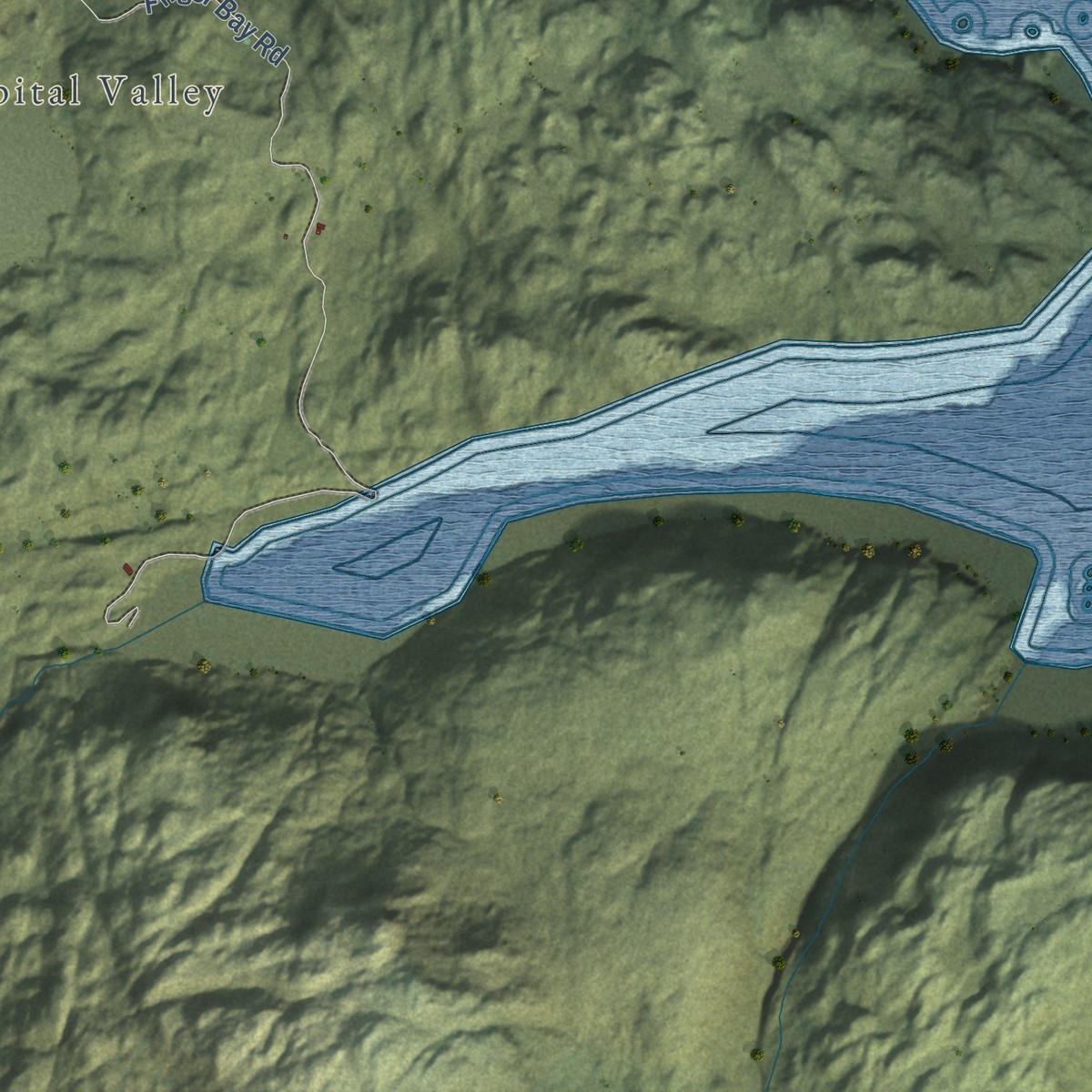 Second close-up of the map of Adak, Alaska print showing more streets and buildings